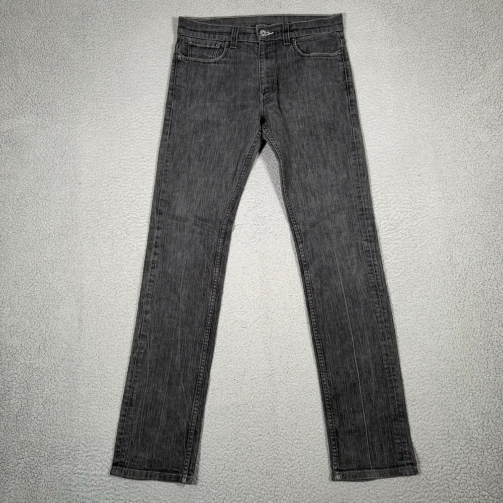 Levis Jeans Mens 32x34 Charcoal 511 Slim Fit Casual Denim Logo Preppy 5 Pocket
